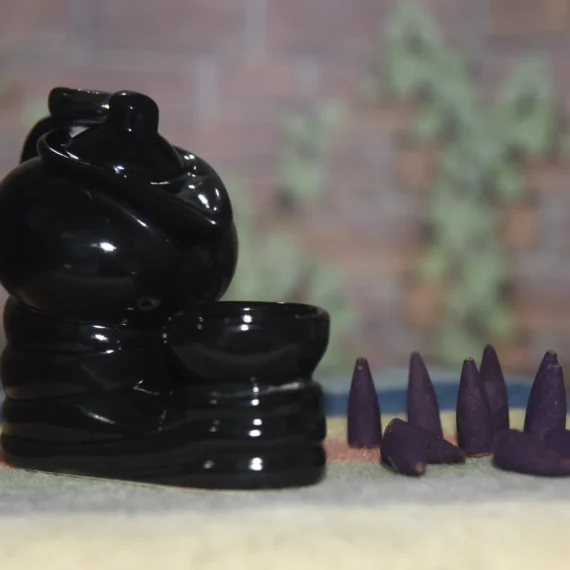 imperium backflow incense cone holder - tea pot