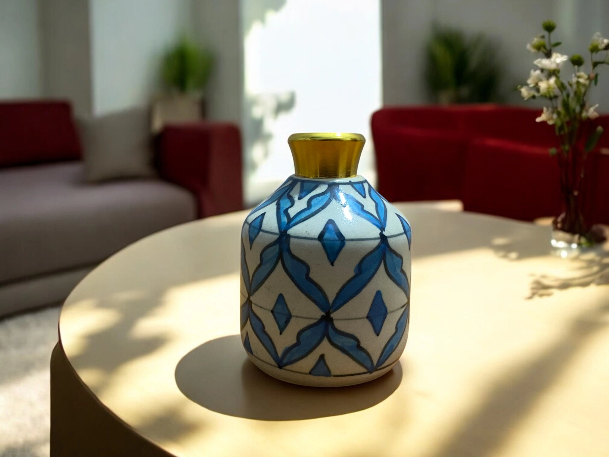 Imperium Lavender Reed Diffuser Set (Ceramic with Golden Brass Neck) - Image 2