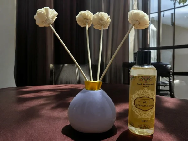 Imperium Rose Reed Diffuser Set (Ceramic with Golden Brass Neck)
