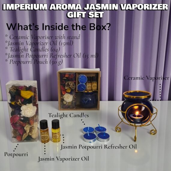 Imperium Aroma Jasmin Vaporizer (Ceramic with Golden Brass Neck)