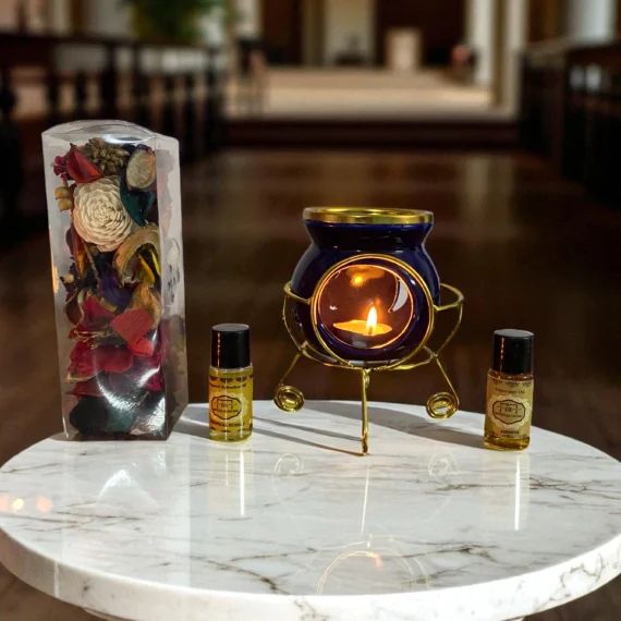 Imperium Aroma Jasmin Vaporizer (Ceramic with Golden Brass Neck)