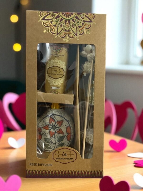 Imperium Jasmine Diffuser Set (Ceramic with Golden Brass Neck) - Image 3