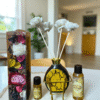 Imperium Aroma Rose Reed Diffuser Gift Set (Ceramic Pot with Golden Brass Neck)