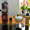 Imperium Aroma Tropical Sunset Reed Diffuser Gift Set (Ceramic Pot with Golden Brass Neck)