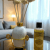 Imperium Aroma Lemon Blast Reed Diffuser Set (Ceramic with Golden Brass neck)