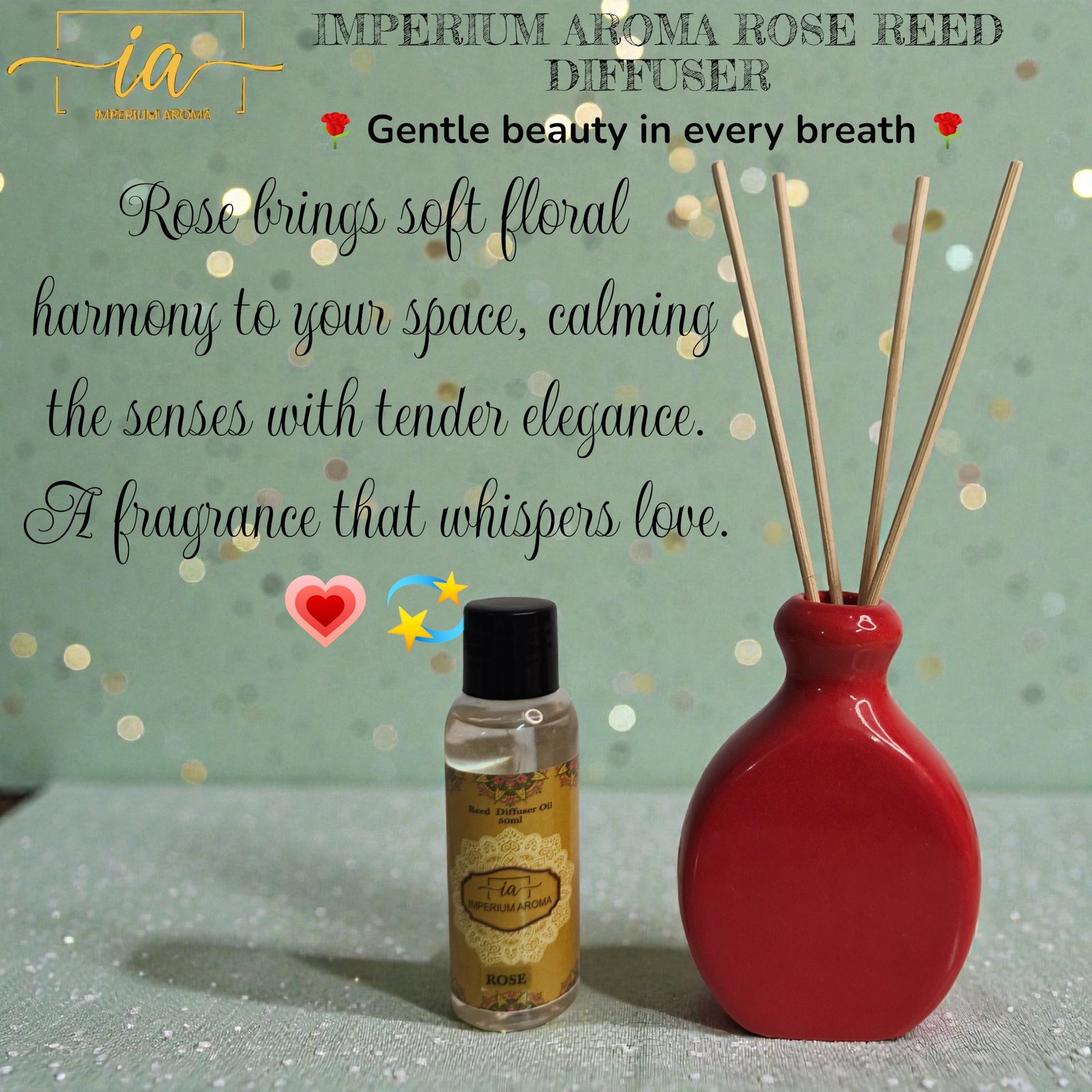 Imperium Aroma Rose Reed Diffuser Set - Image 2