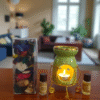 Imperium Aroma Rose Tealight Diffuser (Ceramic Pot with Golden Brass Neck)