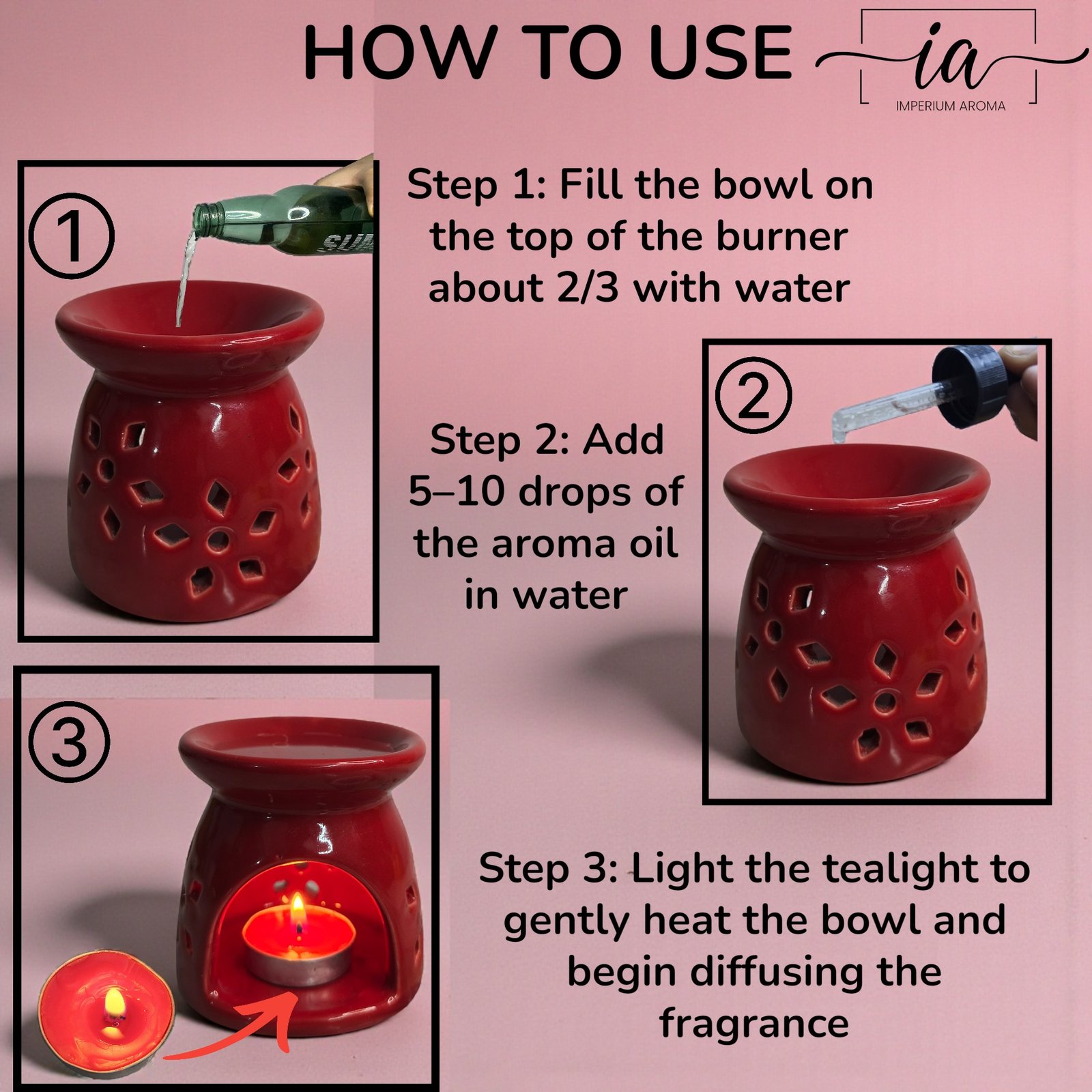 Imperium Aroma Rose Tealight Diffuser - Image 5