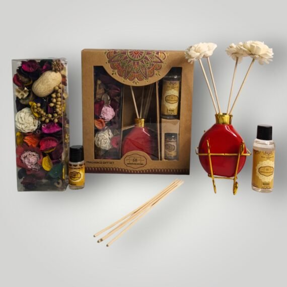 Imperium Aroma Rose Reed Diffuser Gift Set (Ceramic Pot with Golden Brass Neck) (Copy) (Copy) (Copy)