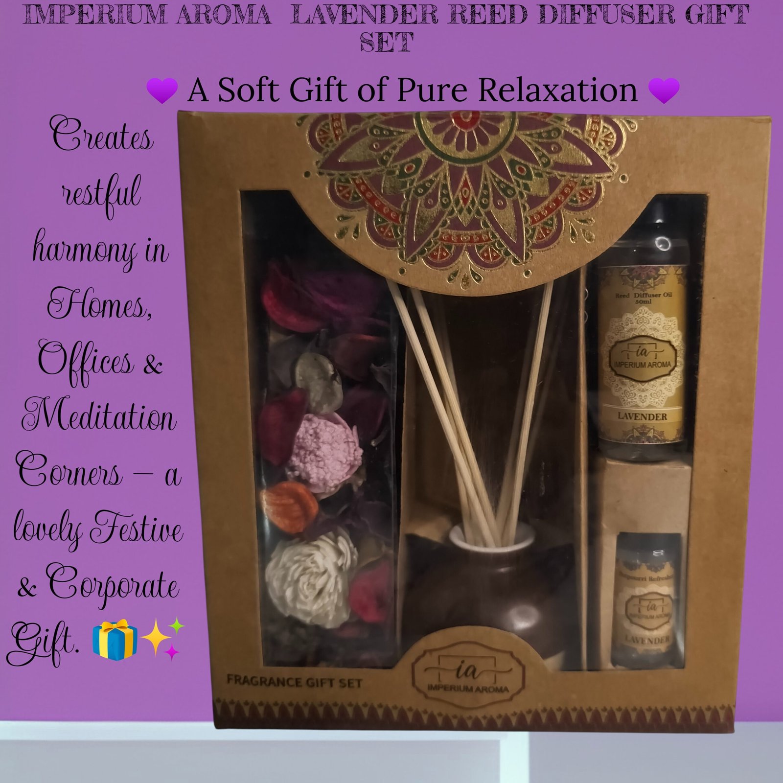 Imperium Aroma Lavender Reed Diffuser Gift Set - Image 4