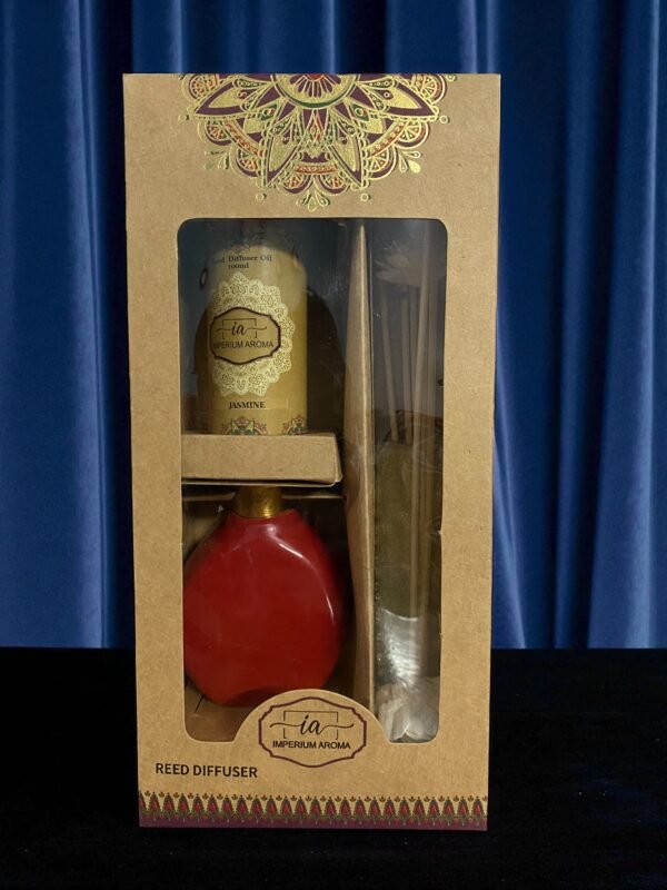 Imperium Aroma Jasmine Reed Diffuser Set (Ceramic with Golden Brass Neck) - Image 4