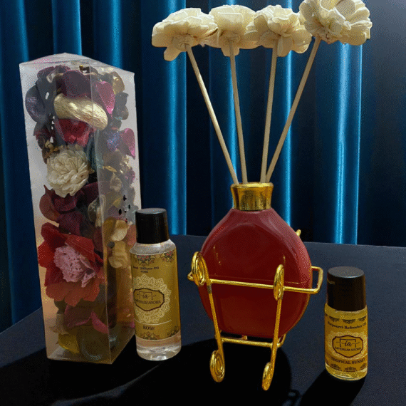 Imperium Aroma Rose Reed Diffuser Gift Set (Ceramic Pot with Golden Brass Neck) (Copy) (Copy) (Copy)