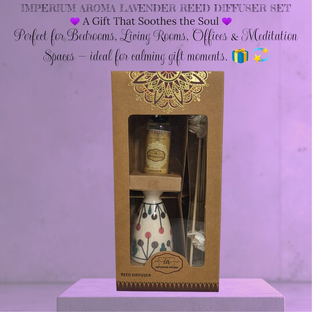 Imperium Aroma Lavender Reed Diffuser Set (Hand Painted) - Image 3