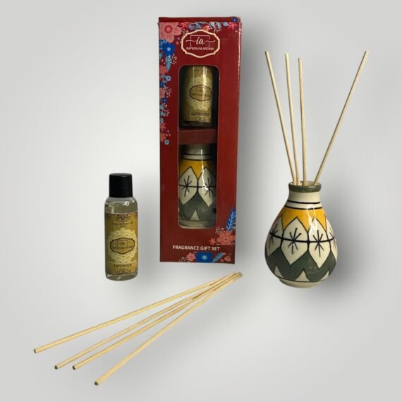 Imperium Aroma Lavender Reed Diffuser Set (Hand Painted)