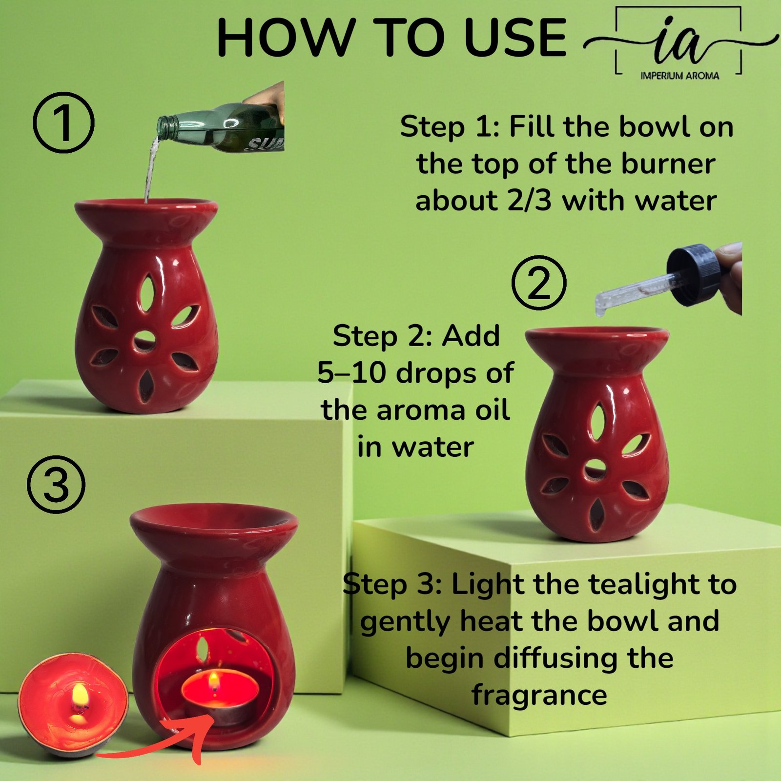 Imperium Aroma Lemongrass Tealight Diffuser Set - Image 4
