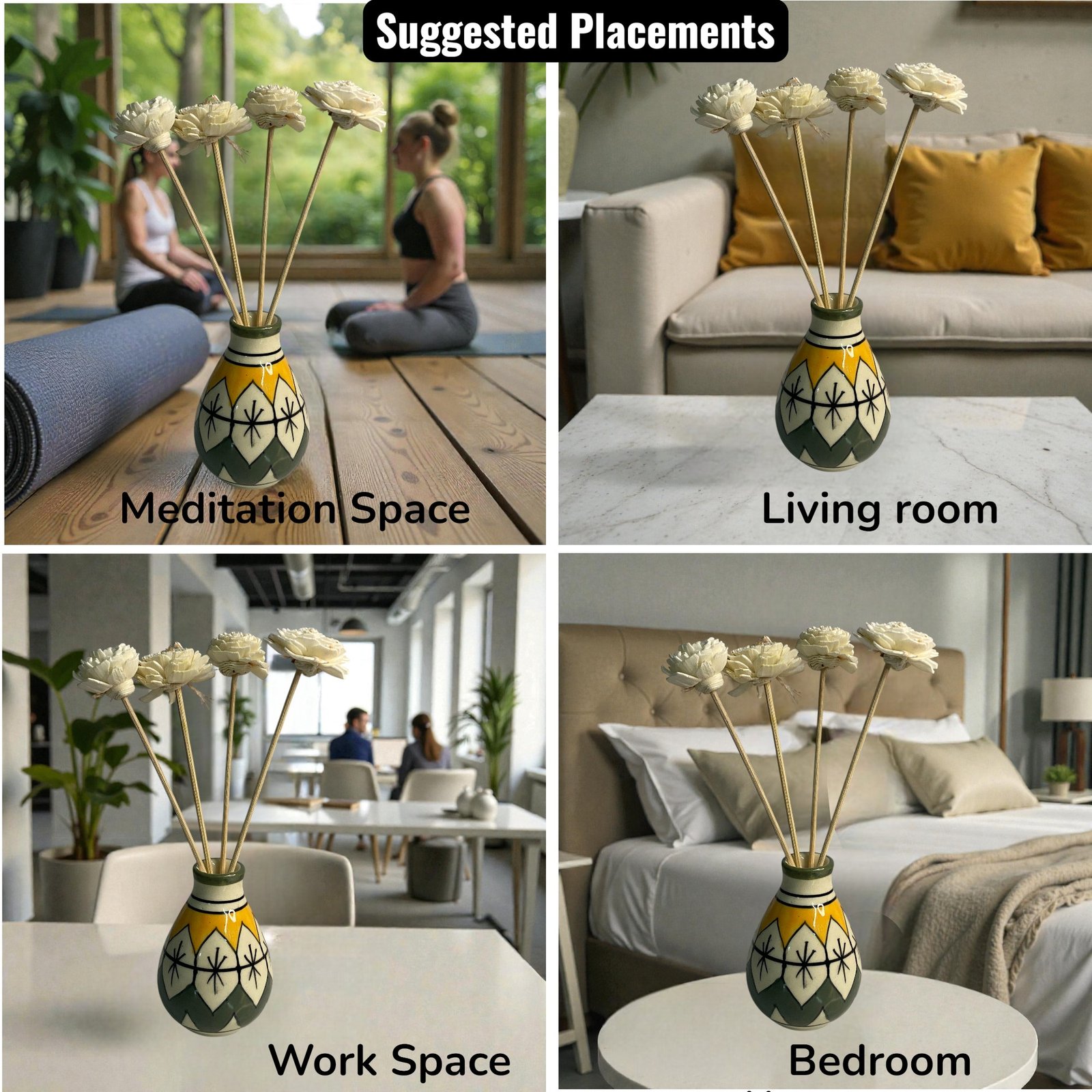 Imperium Aroma Lemongrass Reed Diffuser Set (Hand Painted) - Image 2