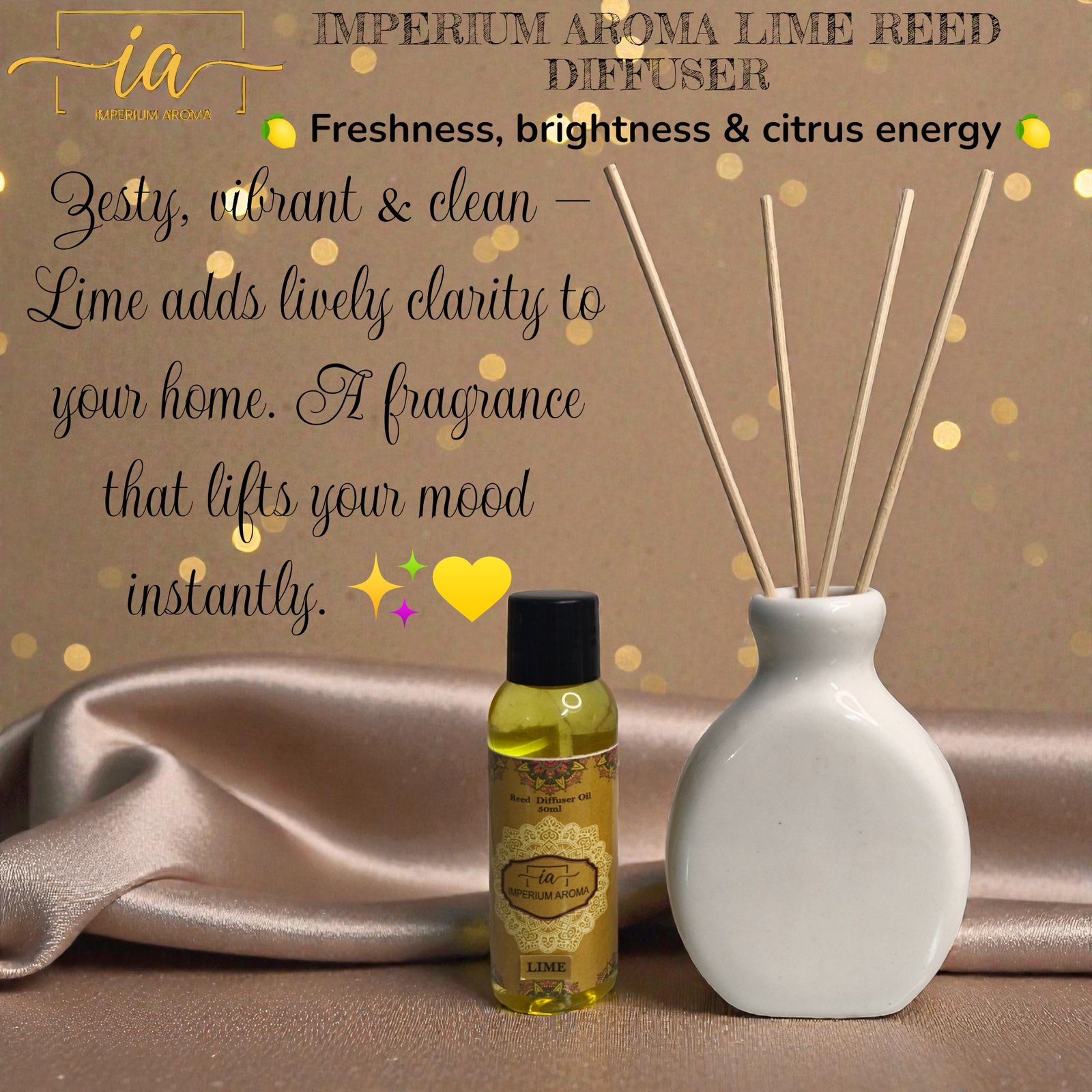 Imperium Aroma Lemongrass Reed Diffuser Set - Image 2