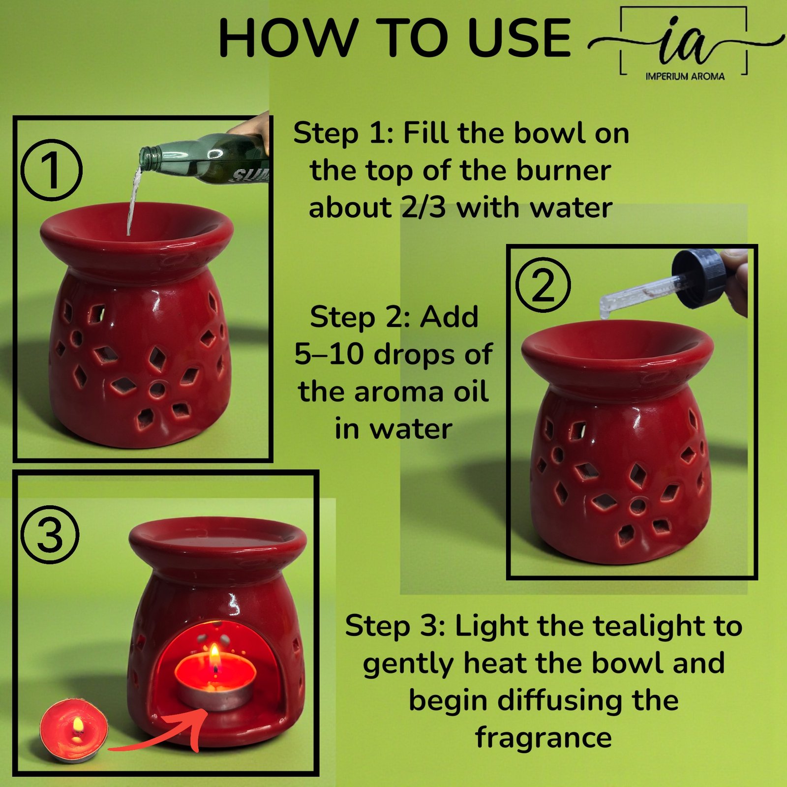 Imperium Aroma Lemongrass Tealight Diffuser Set - Image 3