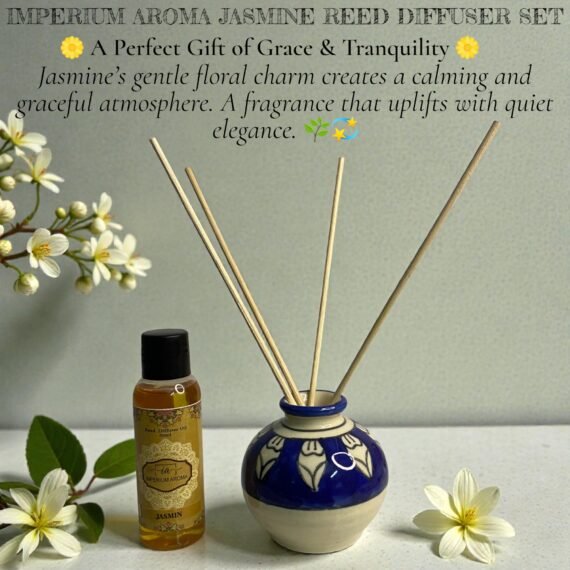 Imperium Aroma Jasmine Reed Diffuser Set (Hand Painted)