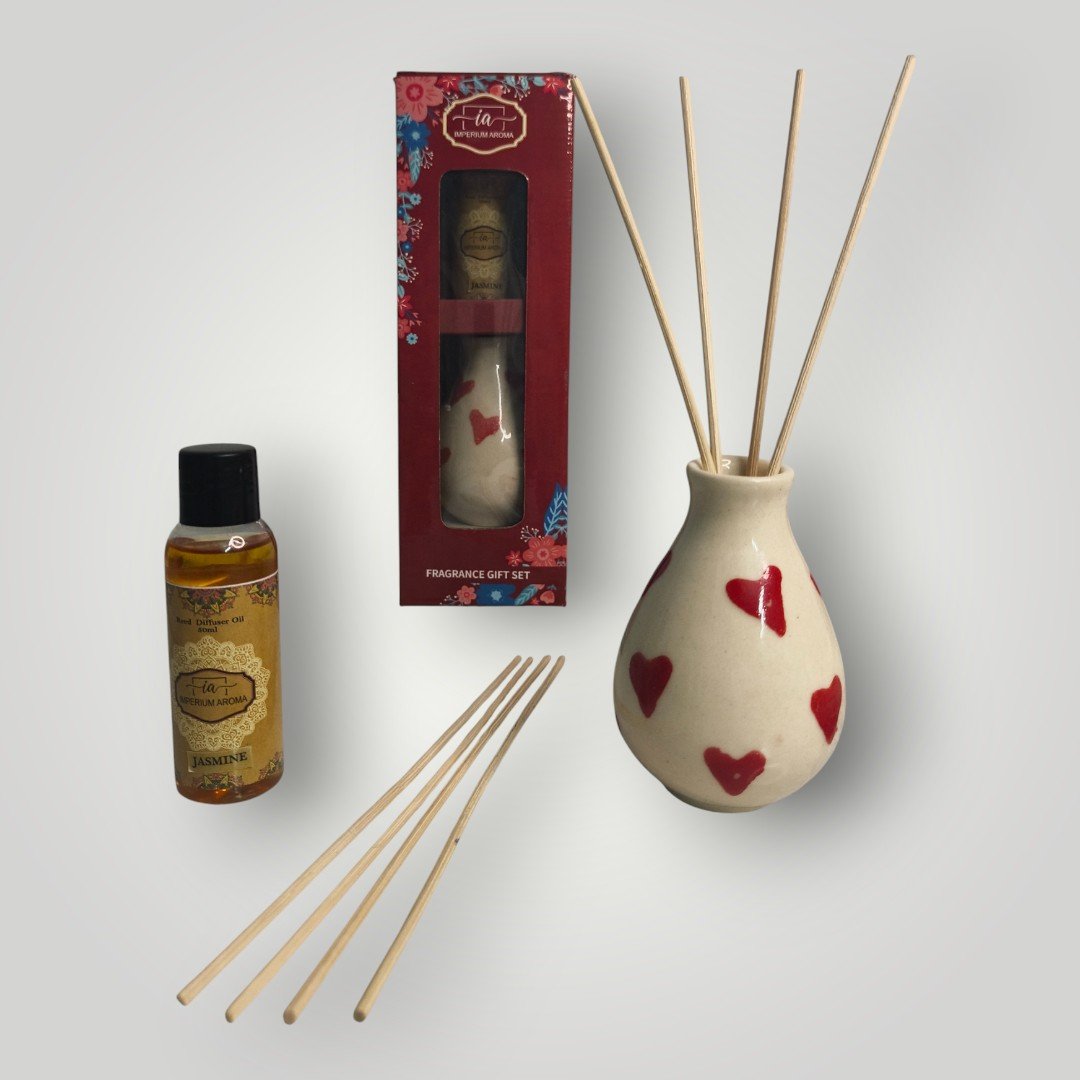 Imperium Aroma Jasmine Reed Diffuser Set (Hand Painted)