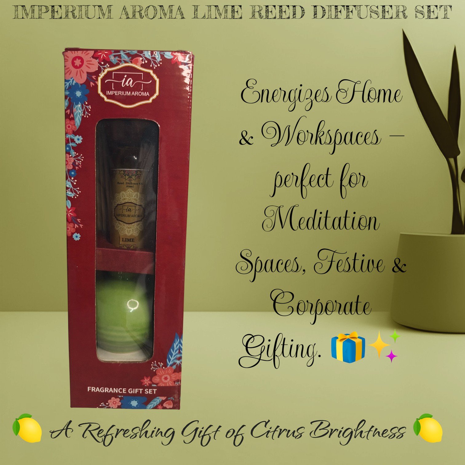 Imperium Aroma Lime Reed Diffuser Set - Image 5