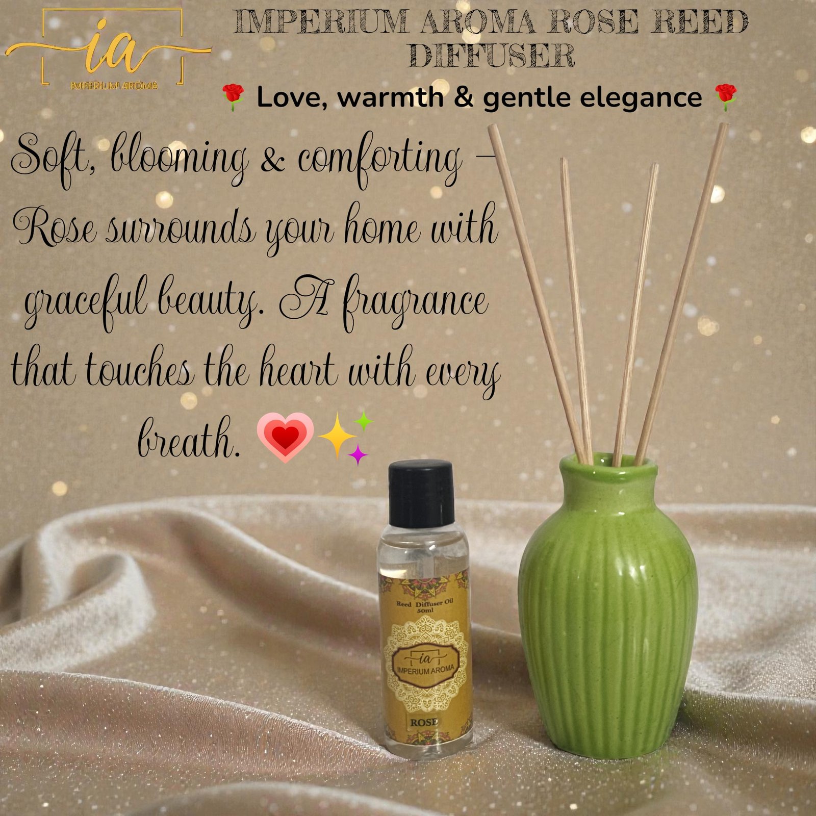 Imperium Aroma Rose Reed Diffuser Set - Image 2
