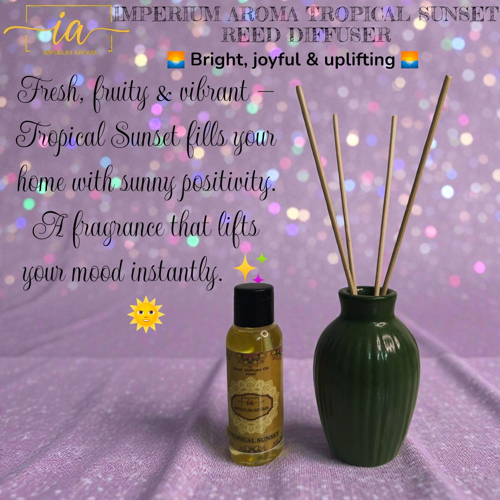 Imperium Aroma Tropical Sunset Reed Diffuser Set - Image 2