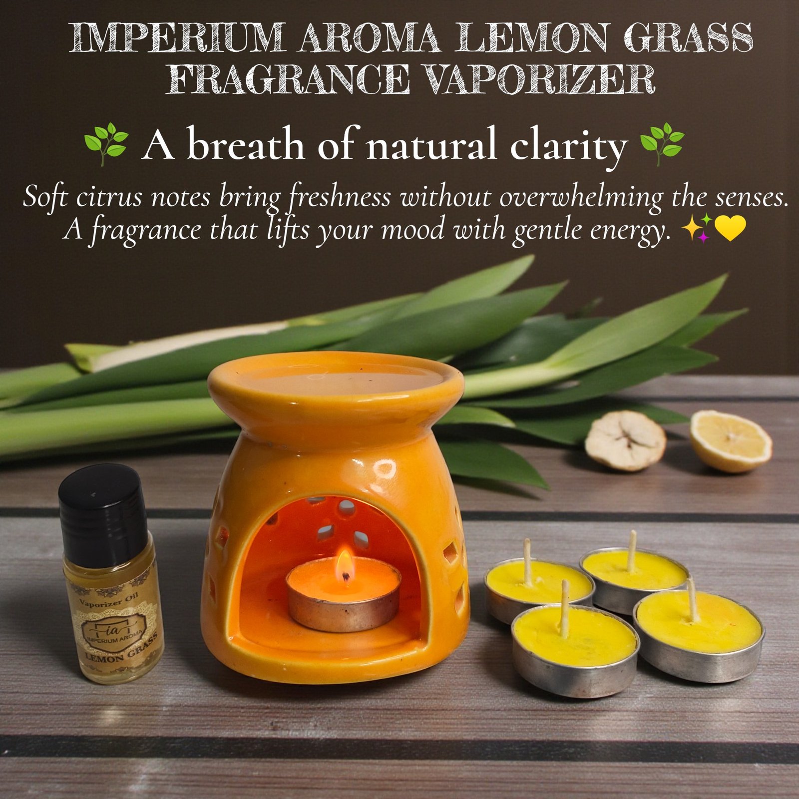 Imperium Aroma Lemongrass Tealight Diffuser Set - Image 2