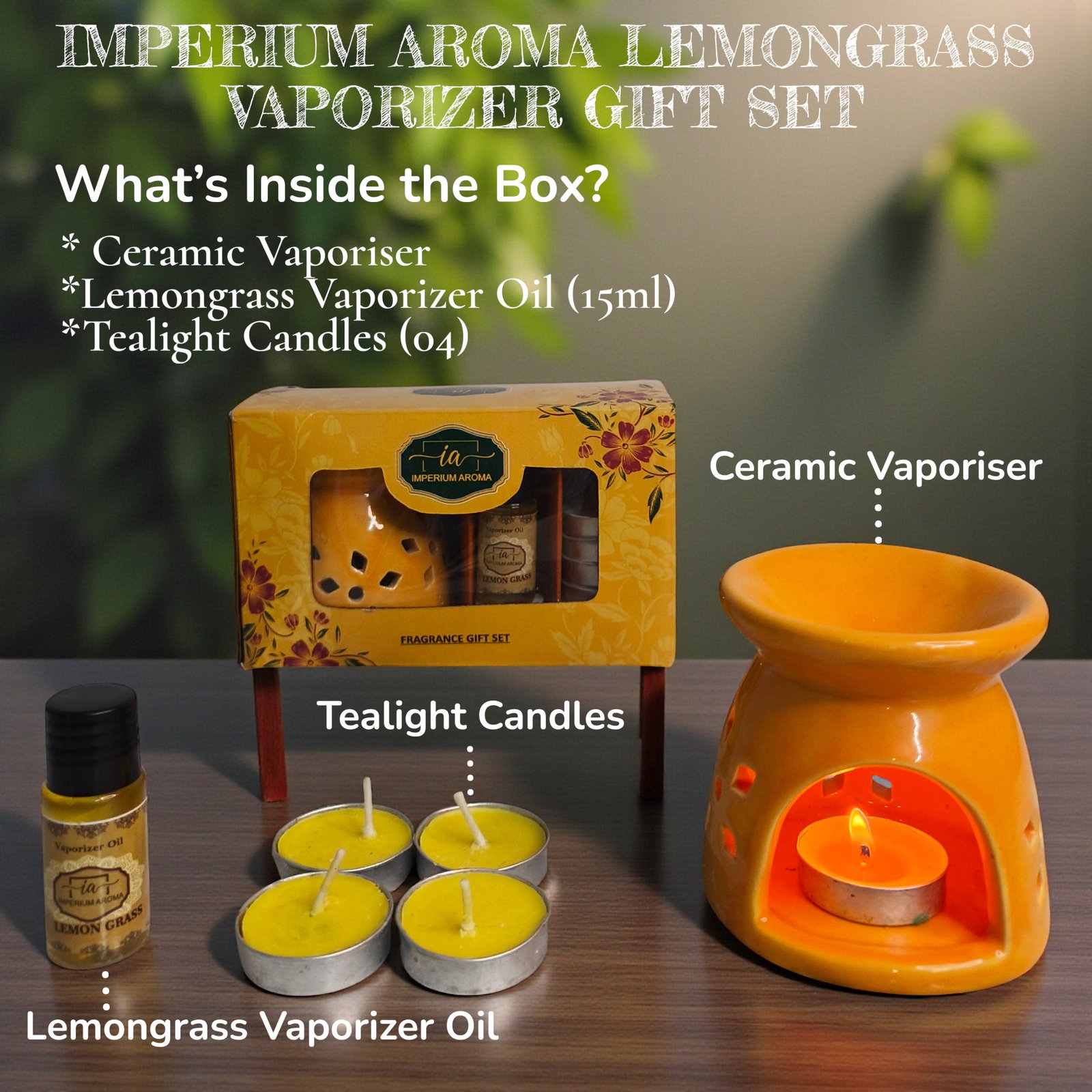 Imperium Aroma Lemongrass Tealight Diffuser Set