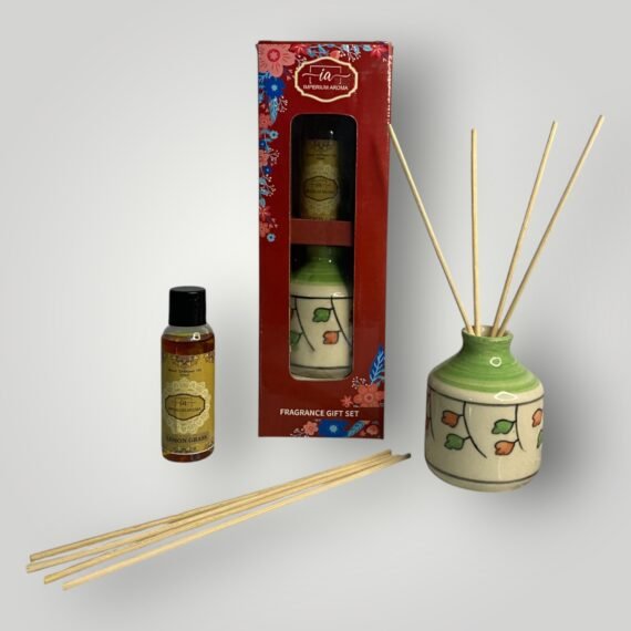 Imperium Aroma Lemongrass Reed Diffuser Set (Hand Painted)