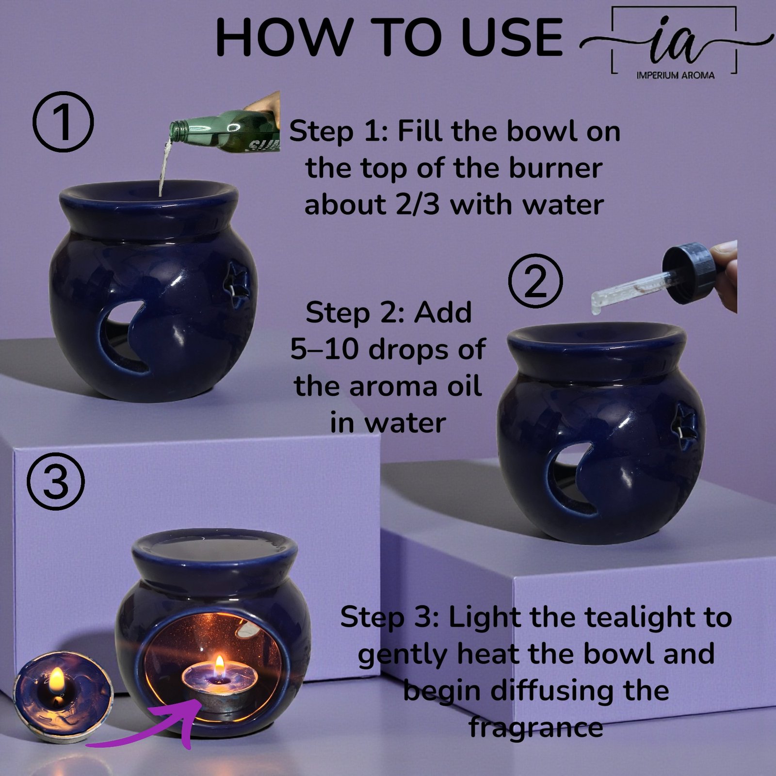 Imperium Aroma Lavender Tealight Diffuser - Image 3