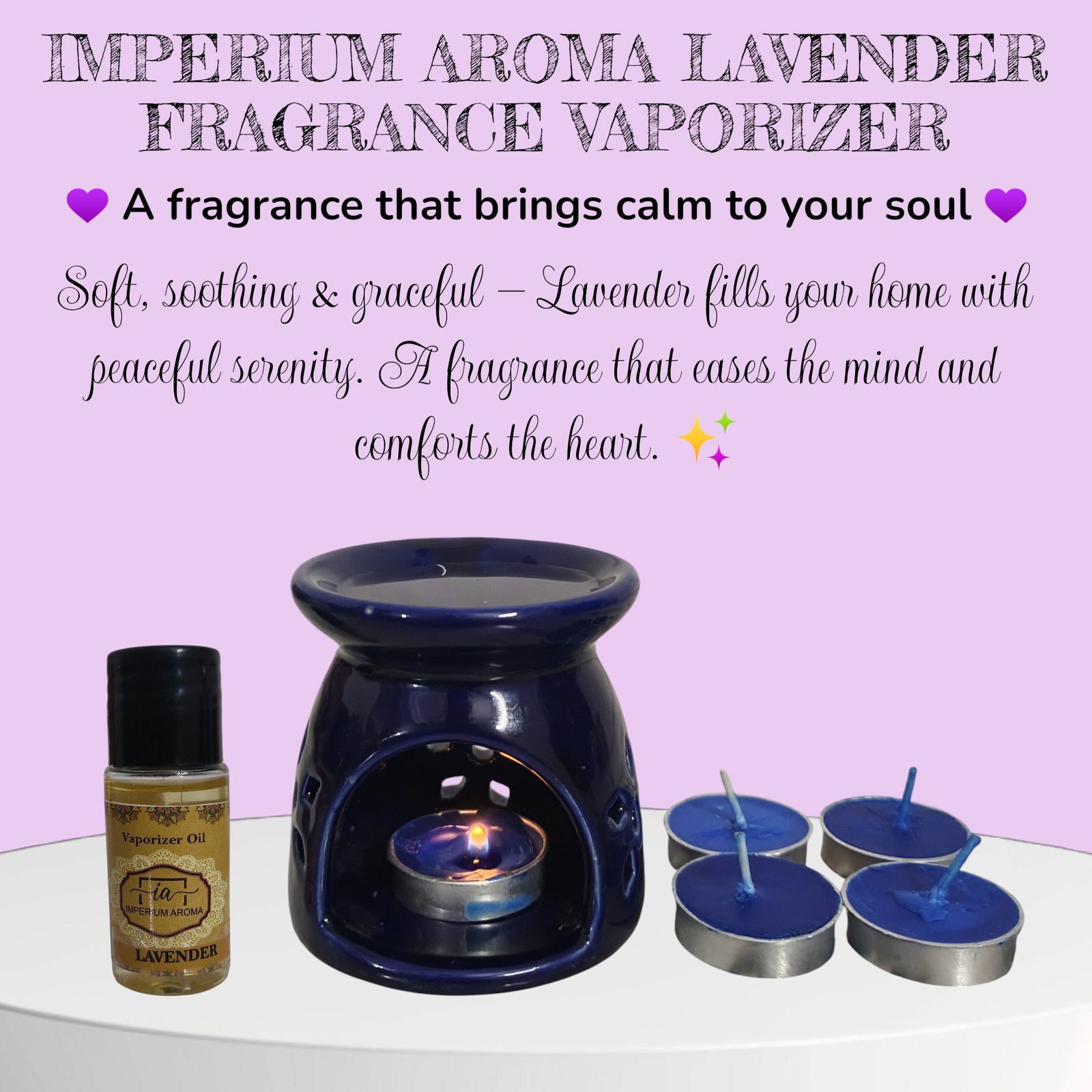 Imperium Aroma Lavender Tealight Diffuser set - Image 2