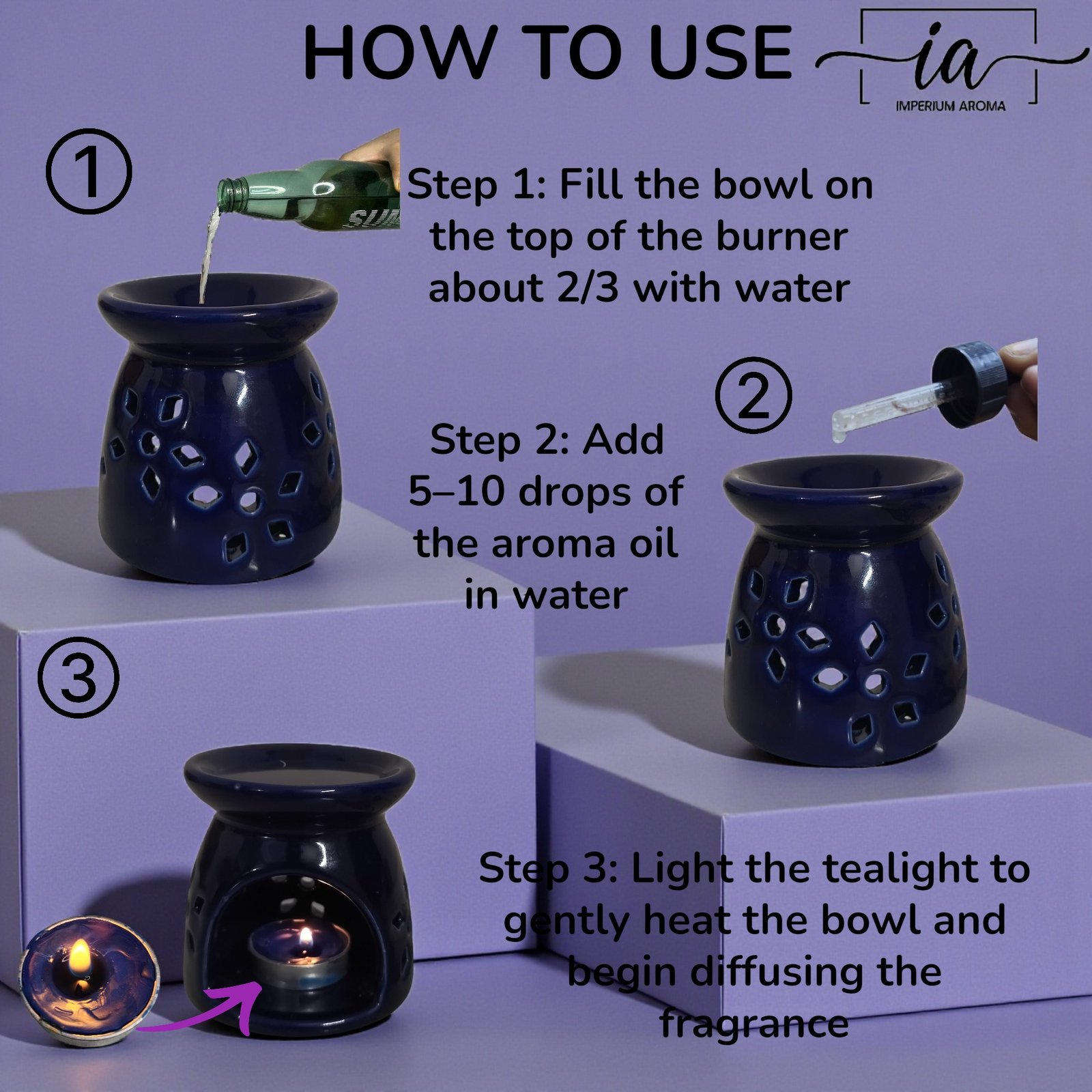 Imperium Aroma Lavender Tealight Diffuser set - Image 4