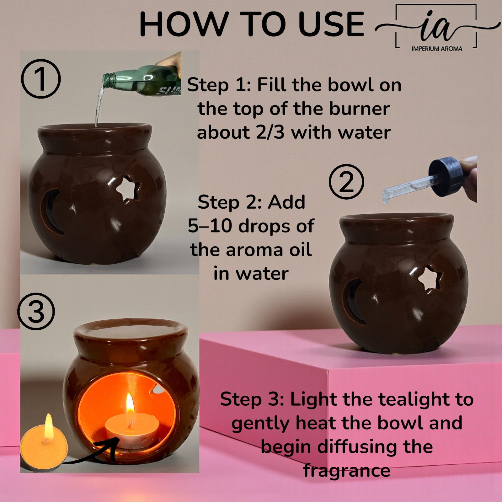 Imperium Aroma Rose Tealight Diffuser - Image 4